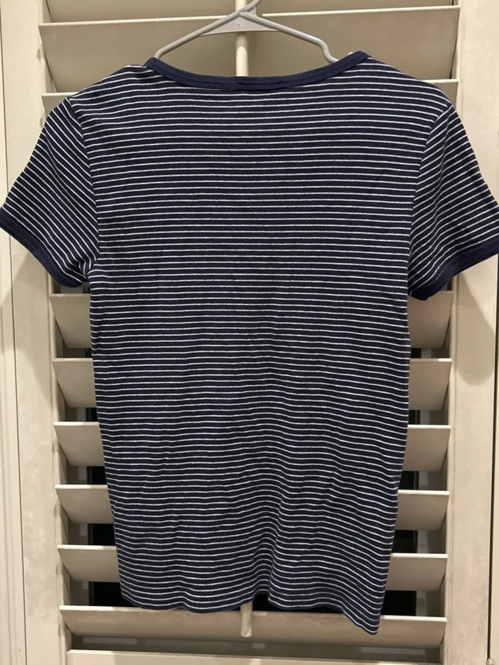 Ralph Lauren Navy and White Striped Short-Sleeve Tee